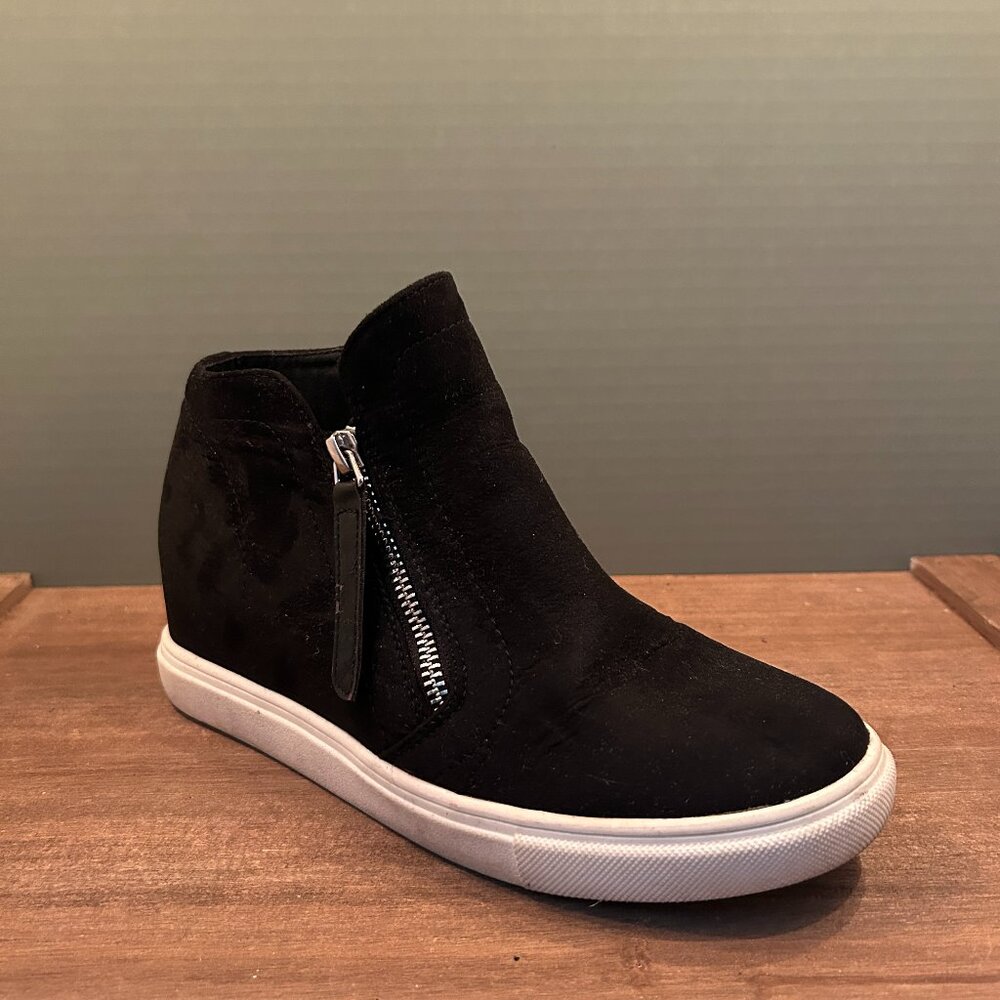 Madden Girl Womens Black Double Zip Prevale Shoes Size 7.5